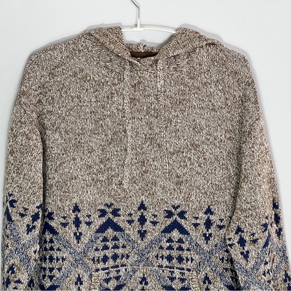 Lucky Brand Patterned Hooded Sweater – Tan, XL - Picture 2 of 11